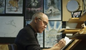 Glen Keane working at his animation desk | Image by Monica Hervey, 2017.