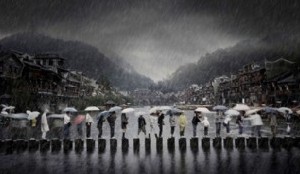 "Lluvia en una antigua ciudad" fue tomada en el sur de China, contó Chen Li, ganador en Viajes