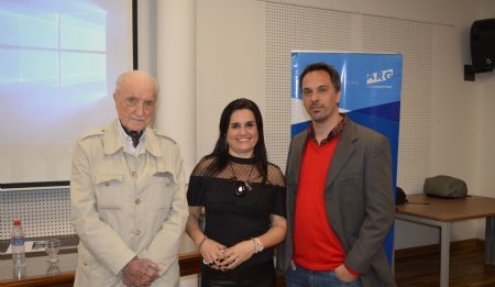 Entrevistando al Presidente del Festival Internacional de Cine de Mar Del Plata José Martínez Suarez y al director de Los Corroboradores Luis Bernández. Foto: Dopler Todos los derechos reservados.