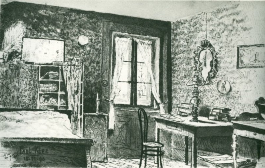 Paul Klee pintó a tinta "Mi Habitación" en el año 1896