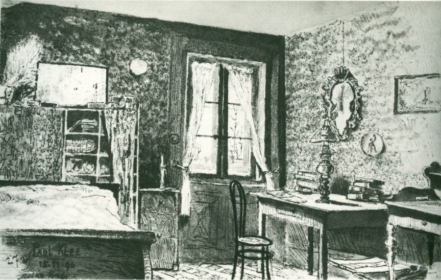 Paul Klee pintó a tinta "Mi Habitación" en el año 1896