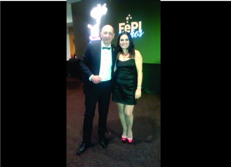 Osvaldo Palena con Mariela Lopazzo creadora de Dopler Agencia de Noticias de Diseño en #FePI2016