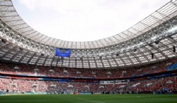 El Estadio Olímpico Luzhniki abrió sus puertas a más de 80.000 espectadores de todo el mundo para presenciar la ceremonia de inauguración del Mundial. Foto Infobae